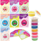 28-Pack Valentine's Sand Slime with Cards for Kids Classroom Exchange Gifts