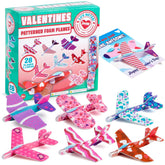 28 Foam Airplanes with Valentine's Day Cards for Kids - Classroom Exchange Gifts