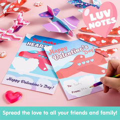 28 Foam Airplanes with Valentine's Day Cards for Kids - Classroom Exchange Gifts