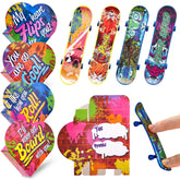 28 Mini Skateboards in Boxes with Valentine's Cards for Classroom Exchange