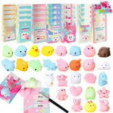 28-Pack Mochi Squishy Toys with Valentine's Day Cards for Classroom Exchange