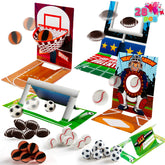 28 Sports Erasers with Valentine's Cards for Classroom Exchange