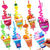 28 Reusable Drinking Straws with Kids Valentine's Cards for Valentine Party Favors