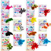 28 Mini Sea Animal Plush Keychains with Pull-Back Car Toys - Classroom Exchange Gifts