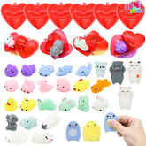 28-Pack Mochi Squishy Toys with Valentine's Day Cards for Kids