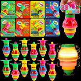 28 Light-Up Spinning Tops with Valentine's Exchange Cards for Kids