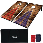 Classic Cornhole Board Toss Game Set (2-Pack, 4x2 ft) with 8 Bean Bags, Travel Case & Rules