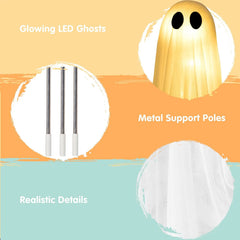 2-Pack 50-Inch Halloween Outdoor Light-Up Ghost Decorations