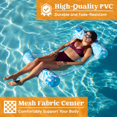 2-Pack 4-in-1 Multi-Purpose PVC Inflatable Pool Floats
