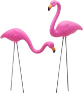 Set of 2 Small Flamingo Yard Ornaments