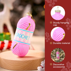 Small Crochet Glass Christmas Ornament