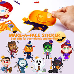 24 Halloween Make-a-Face Stickers - Party Favors for Kids