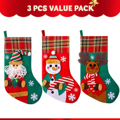 3 Pack 18-Inch Christmas Stockings Set