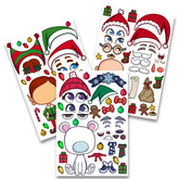 Make-a-Face Christmas Stickers, 6 Designs, 36 Pieces