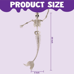 2 PCS 20-Inch Halloween Mermaid Skeleton Plastic Bones