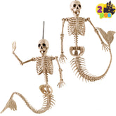 2 PCS 20-Inch Halloween Mermaid Skeleton Plastic Bones