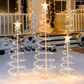 3-Pack Lighted Spiral Christmas Tree Set