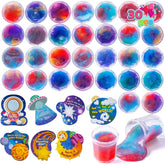 30 Pack Galaxy Slime Fidget Toy with Irregular Cards for Stress Relief