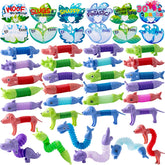 30-Pack Valentine's Day Cards with Critter Pop Tubes for Kids Classroom Gift Exchange