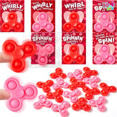 30 Pack Valentine's Day Cards with Fidget Spinners for Kids School Prizes