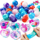 30 Pack Valentine's Day Gift Cards with Rainbow Slime Fidget Toy for Classroom Exchange