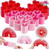 30-Pack Valentine's Day Multicolor Heart Coil Spring Toys for Kids Classroom Exchange