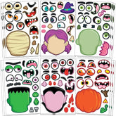 JOYIN 30-Pack Halloween Make-a-Face Sticker Sheets (6 Styles)