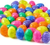 30 Iridescent Plastic Easter Eggs (3.15") for Hunt & Party