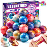 30 Cosmic Realm Valentine Slime Kits with Kids' Cards