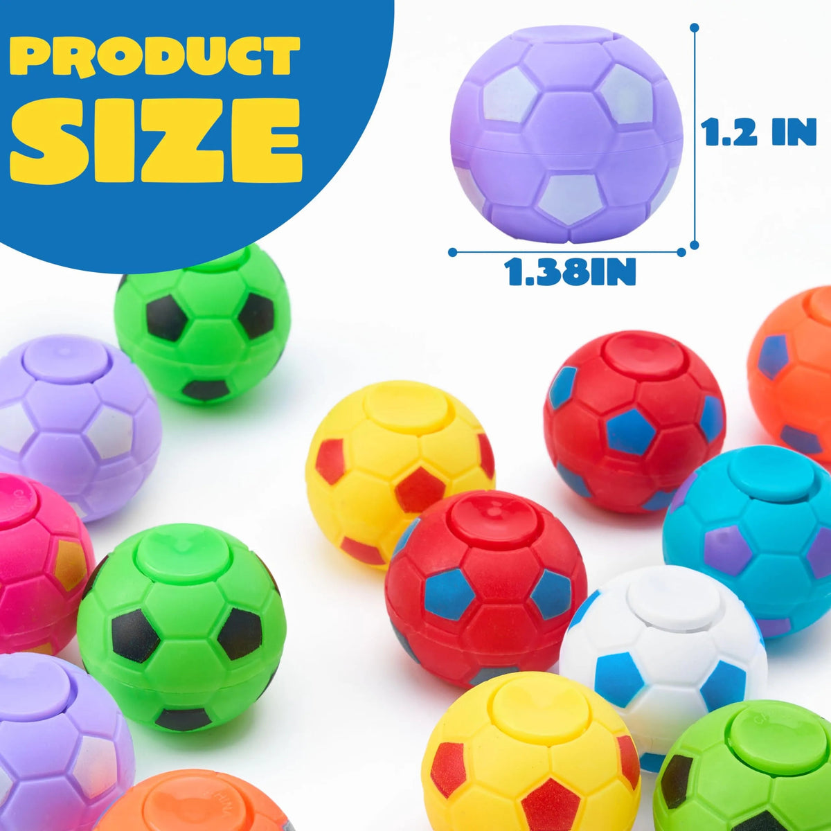 36 Pack Soccer Fidget Spinners - Kids Soccer Party Favors & Fidget Toys Bulk