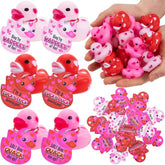 36Pcs Kids Valentine's Day Cards with Rubber Ducks - Classroom Exchange Gifts