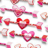 36 Valentine's Day Arrow Pencils with Cards for Kids - Classroom Exchange Gifts