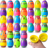 36 Pack 3.15 Inch Printed Colorful Plastic Easter Eggs for Easter Egg Hunt