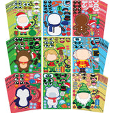 36 Pcs Christmas Make-A-Face Sticker Sheets for Kids