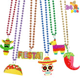 36-Pack Cinco de Mayo Beaded Necklaces for Party Decorations