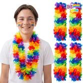 36 Rainbow Flower Leis Bulk Pride Party Necklaces