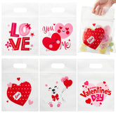 36 Pcs Valentine's Day Cellophane Gift Bags, Candy Treat Bags with 6 Designs for Kids Party Favor Supplies