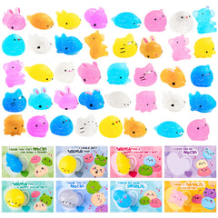 36 Packs Valentine's Day Gift Cards with Glitter Mochi Squishy Toys