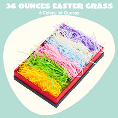 36oz (1000g) Multicolor Rainbow Easter Grass - Recyclable Paper Shred in Pastel Colors