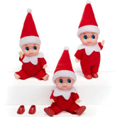 3PCS Christmas Red Elf Doll Soft Plush Toy for Holiday Decor