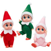 3-Pack Mini Elf Doll Christmas Holiday Decor Gift