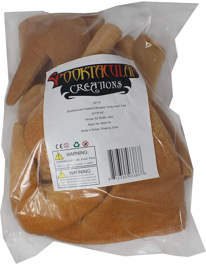 3-Piece Plush Roasted Turkey Hat Set