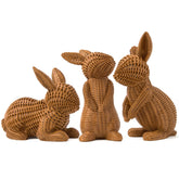 Set of 3 Easter Bunny Resin Figurines for Home Tabletop Decor