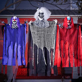 3 Pcs Halloween Hanging Clowns Decorations - One 47in & Two 35.4in Scary Hanging Clowns in Assorted Colors