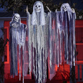 3-Piece Halloween Hanging Grim Reapers: 55-Inch & Two 35-Inch Skeleton Flying Ghosts