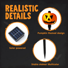 10-Pack Halloween Solar Pumpkin Pathway Lights