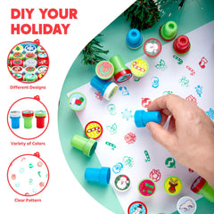25 Christmas Rubber Stamps for Kids Gift
