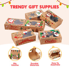 12-Pack Christmas Cookie Boxes for Gift Giving