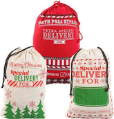 Large Santa Sacks Gift Bags, 3 Pack