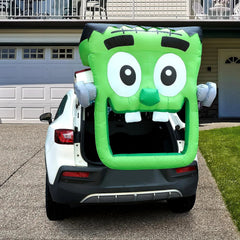4.3ft Halloween Inflatable Green Zombie Face for Trunk or Treat